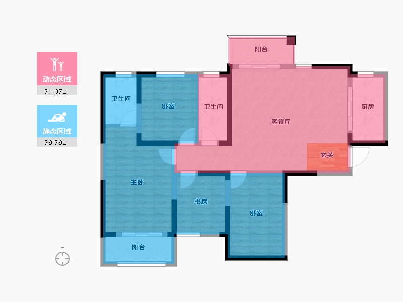 湖南省-长沙市-金恒·银杉里-101.64-户型库-动静分区