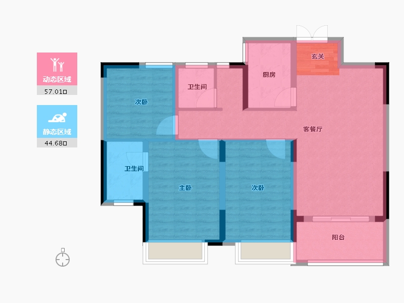 安徽省-宿州市-冠景·凯旋门-91.09-户型库-动静分区