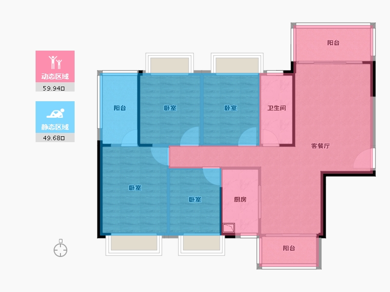 湖南省-衡阳市-珠江愉景豪庭-99.66-户型库-动静分区