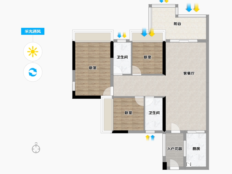 广东省-广州市-碧桂园状元府-93.21-户型库-采光通风