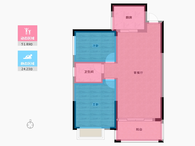 湖南省-湘潭市-九华新城-68.00-户型库-动静分区