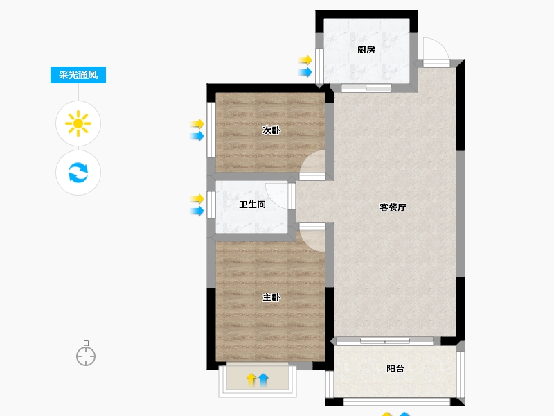 湖南省-湘潭市-九华新城-68.00-户型库-采光通风