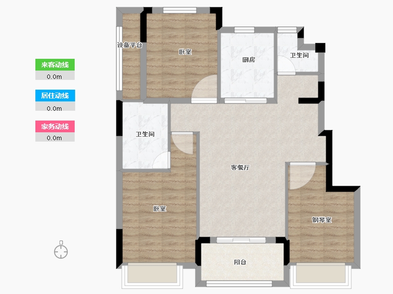 浙江省-绍兴市-阳光城檀悦-84.00-户型库-动静线