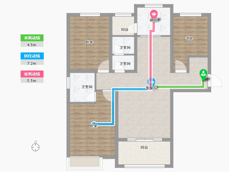 山东省-东营市-水岸华庭-101.52-户型库-动静线