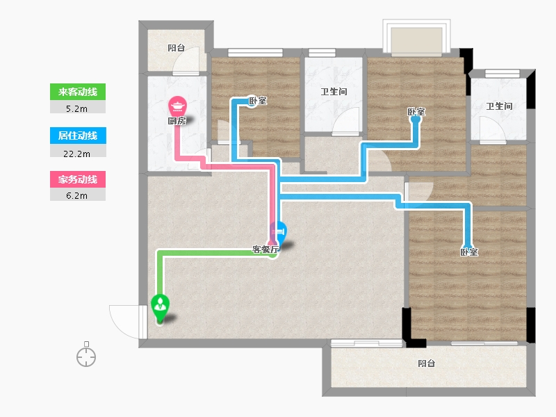 湖北省-荆州市-合汇·公园天下-94.15-户型库-动静线