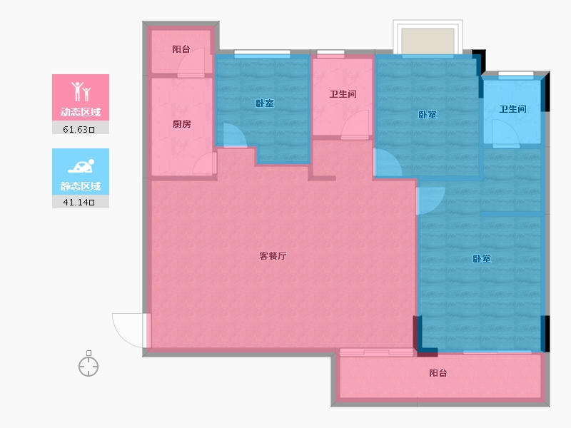 湖北省-荆州市-合汇·公园天下-94.15-户型库-动静分区