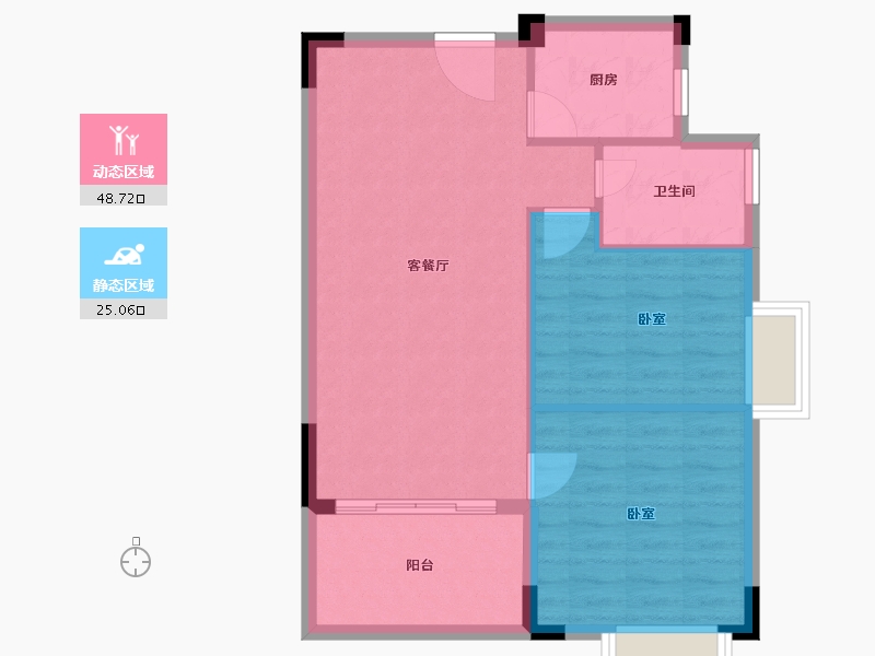 湖北省-荆州市-合汇·公园天下-67.35-户型库-动静分区