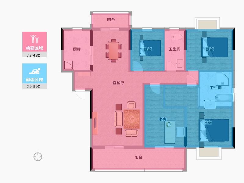 湖南省-株洲市-青龙湾中央学府-119.14-户型库-动静分区