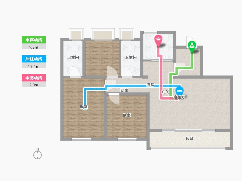 湖北省-武汉市-绿城金地凤起听澜-114.00-户型库-动静线