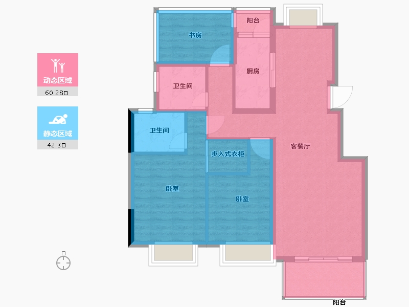 湖北省-宜昌市-花径·美邻-91.99-户型库-动静分区