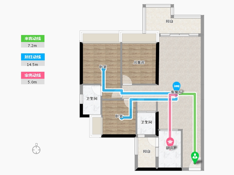 广东省-广州市-碧桂园状元府-91.15-户型库-动静线