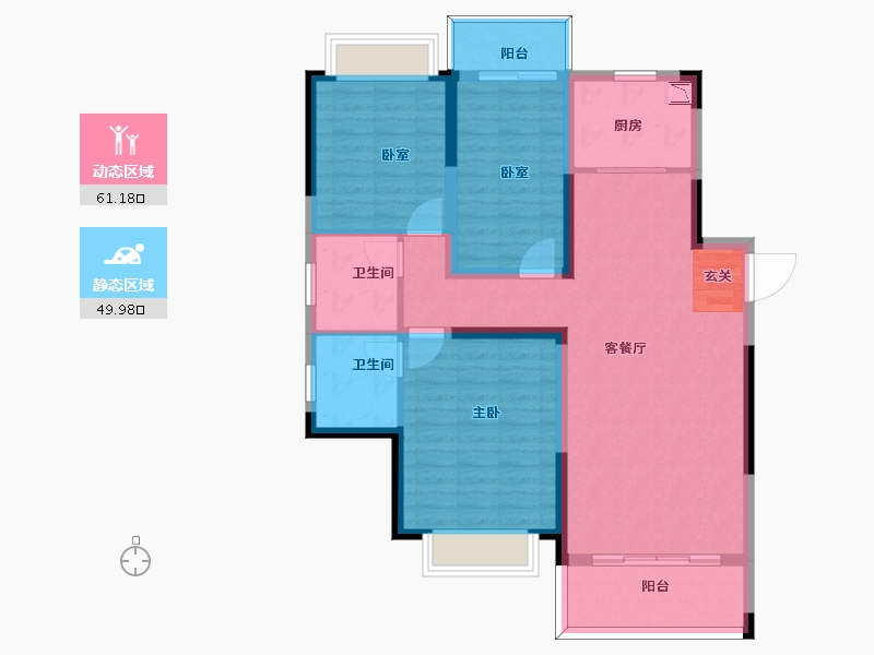 湖南省-长沙市-梦想新天地-99.99-户型库-动静分区