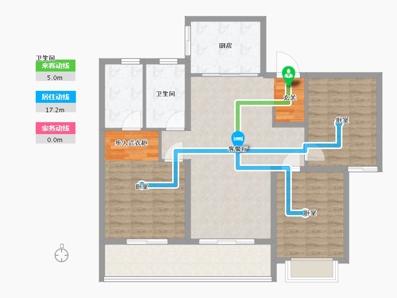 湖北省-武汉市-绿城金地凤起听澜-102.25-户型库-动静线