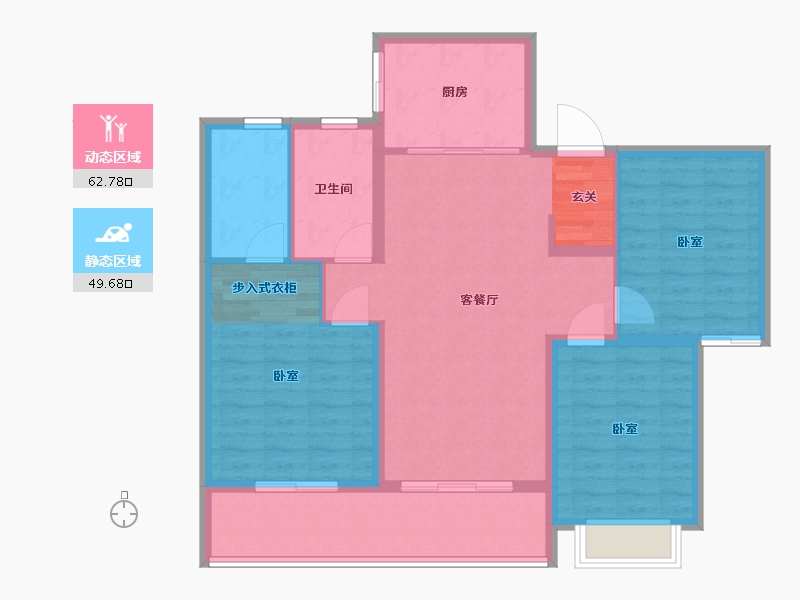 湖北省-武汉市-绿城金地凤起听澜-102.25-户型库-动静分区