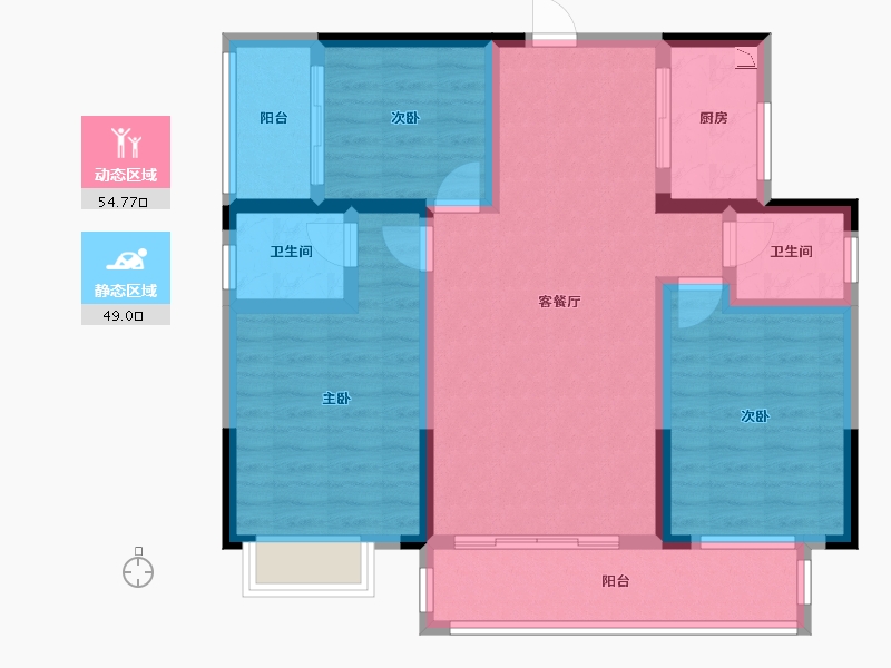 湖南省-湘潭市-九华新城-91.81-户型库-动静分区