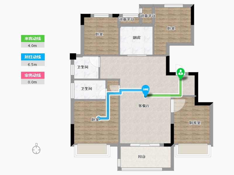 浙江省-绍兴市-阳光城檀悦-98.00-户型库-动静线