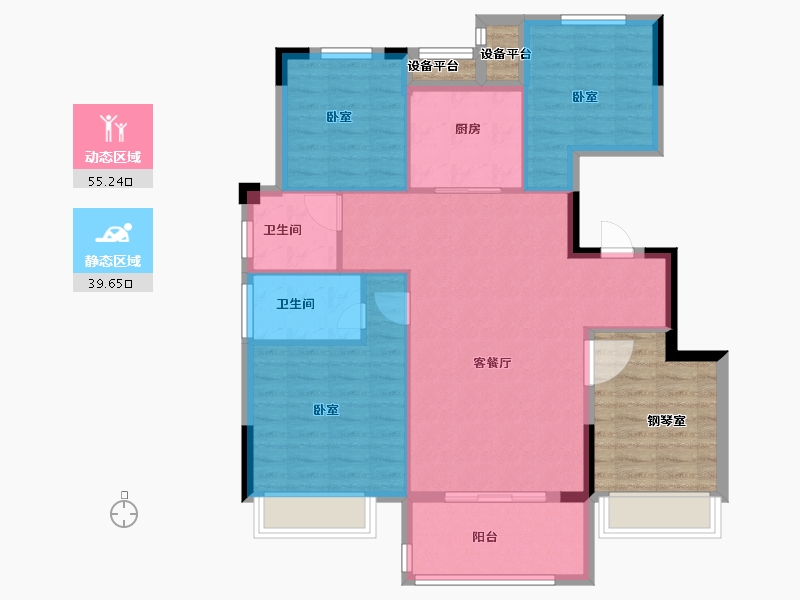 浙江省-绍兴市-阳光城檀悦-98.00-户型库-动静分区