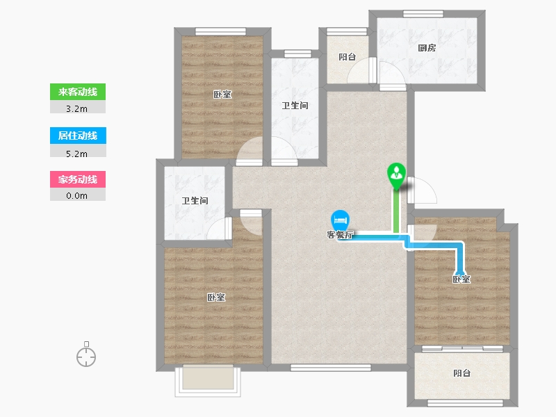 山东省-潍坊市-北辰白鹭湾-104.78-户型库-动静线