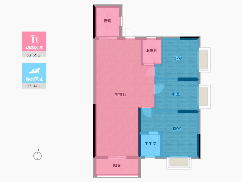 湖南省-株洲市-青龙湾中央学府-82.27-户型库-动静分区