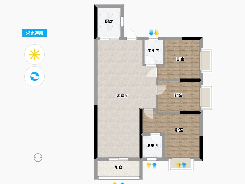 湖南省-株洲市-青龙湾中央学府-82.27-户型库-采光通风