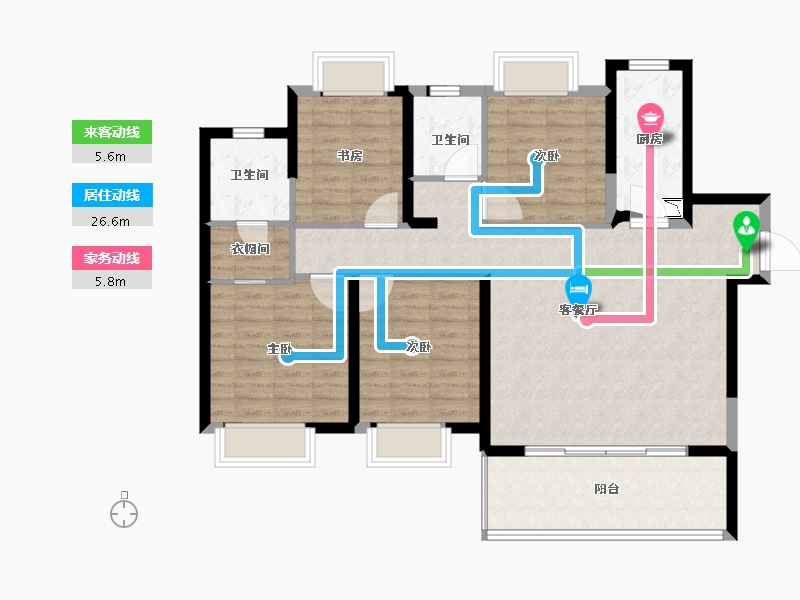 湖南省-长沙市-新力•钰珑湾-109.00-户型库-动静线