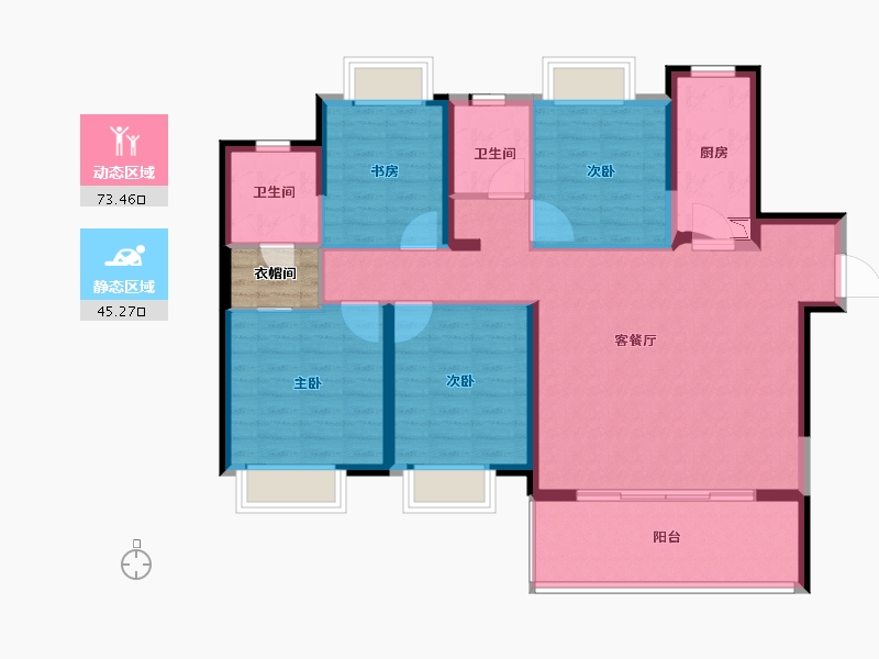 湖南省-长沙市-新力•钰珑湾-109.00-户型库-动静分区