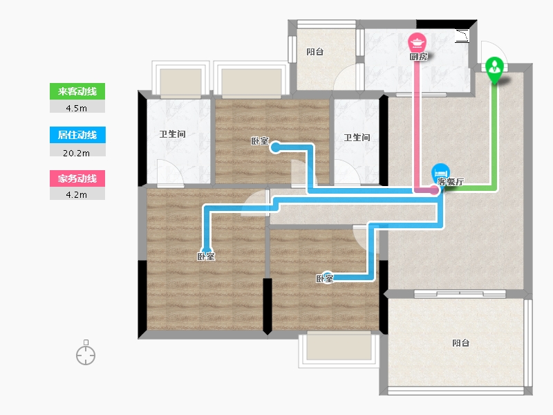 广东省-佛山市-三水融创南景湾-86.00-户型库-动静线