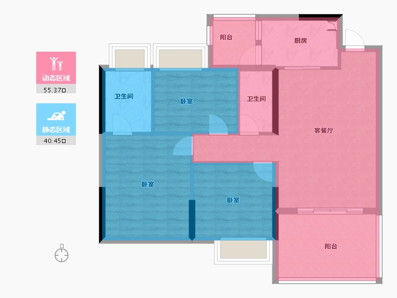 广东省-佛山市-三水融创南景湾-86.00-户型库-动静分区