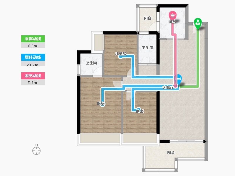 广东省-广州市-碧桂园状元府-98.75-户型库-动静线