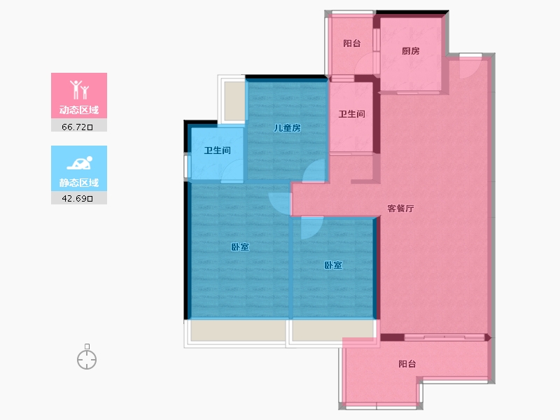 广东省-广州市-碧桂园状元府-98.75-户型库-动静分区