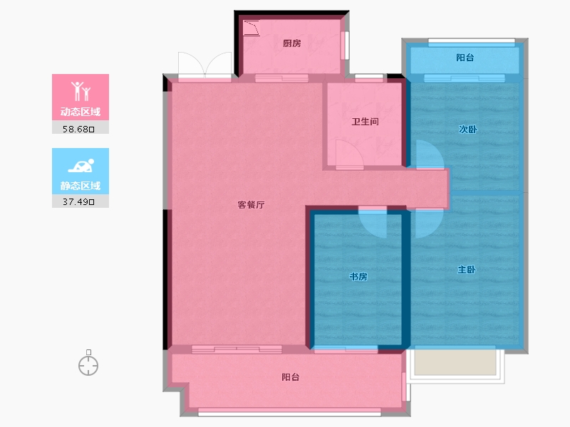 湖南省-湘潭市-湘潭万达广场（万达华府）-86.30-户型库-动静分区