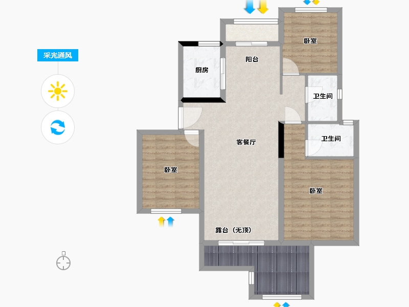 湖北省-武汉市-天熙楚世家-97.79-户型库-采光通风