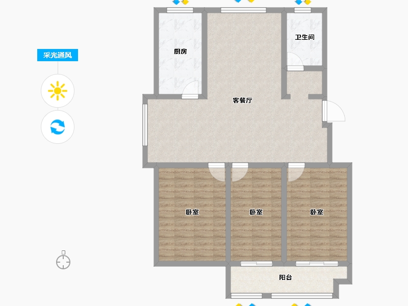 山东省-潍坊市-凤鸣郡和墅-108.00-户型库-采光通风