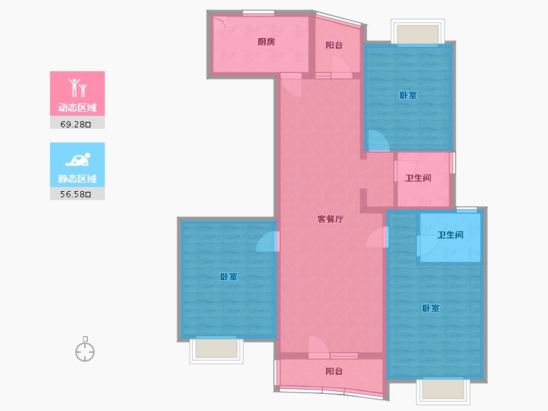 湖北省-武汉市-恋湖家园滨湖区二期-112.00-户型库-动静分区