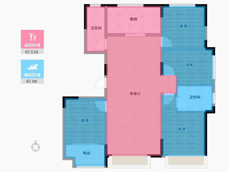 山东省-潍坊市-霞飞6号-114.00-户型库-动静分区