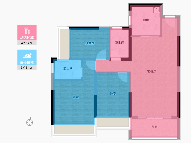 广东省-广州市-海伦湾-74.73-户型库-动静分区