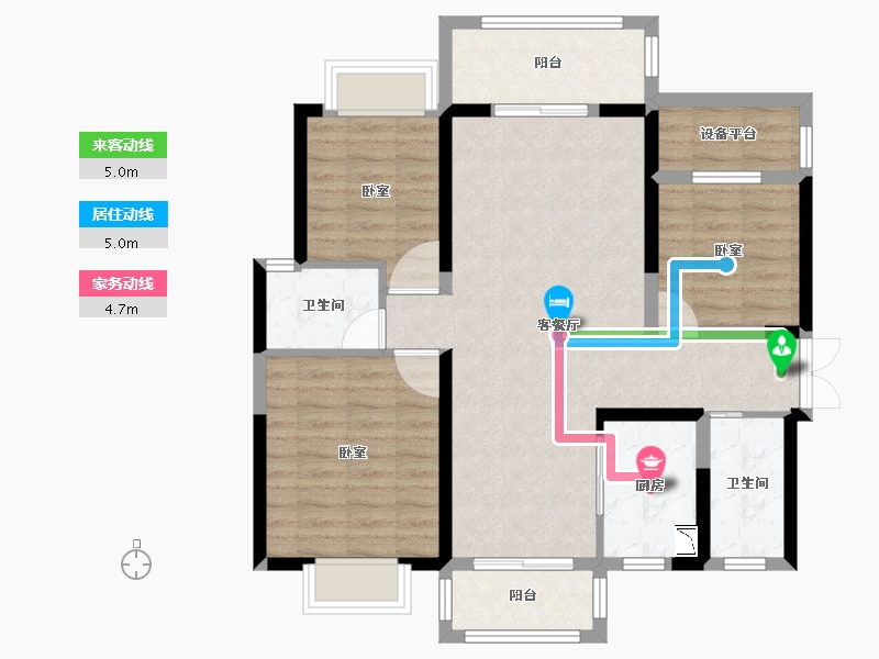 湖南省-长沙市-中交·中央公园-89.69-户型库-动静线