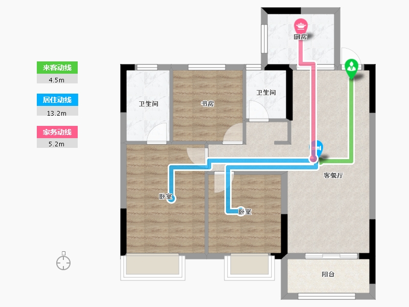 湖北省-武汉市-保利翡丽公馆-77.70-户型库-动静线