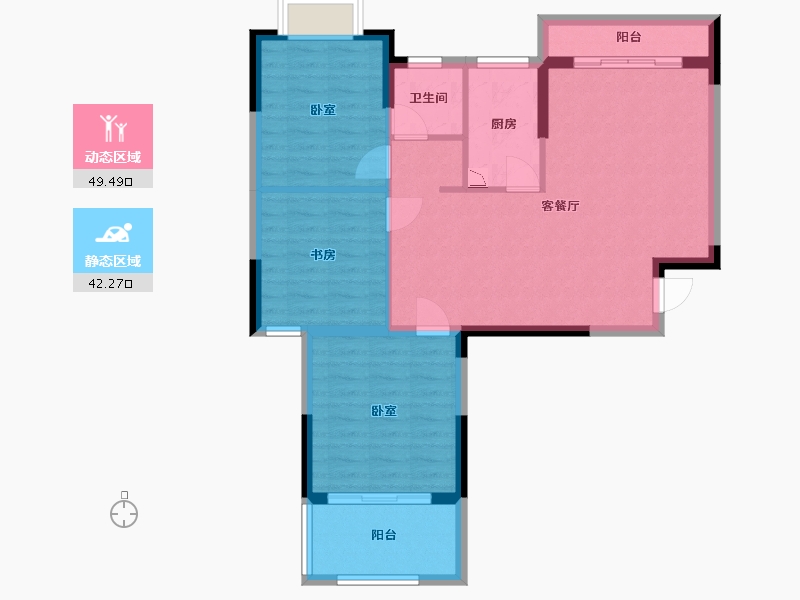 湖北省-武汉市-荷风雅居二期-82.66-户型库-动静分区