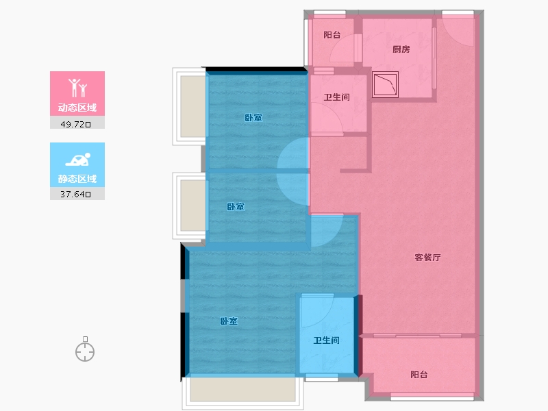 广东省-广州市-保利罗兰国际-78.01-户型库-动静分区