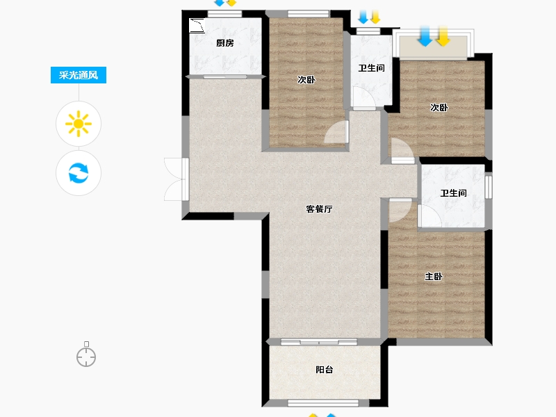 湖南省-湘潭市-湘潭万达广场（万达华府）-99.12-户型库-采光通风