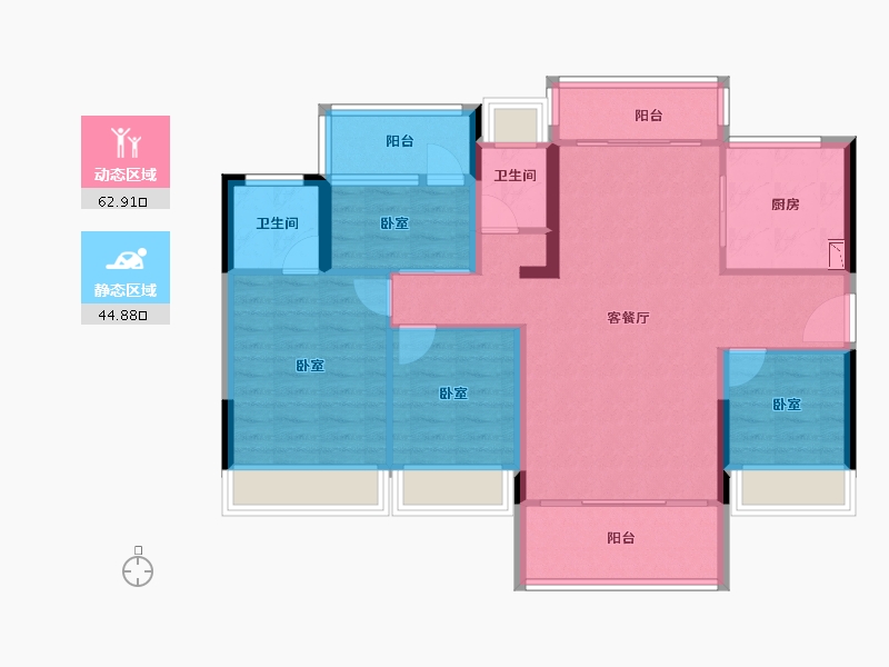 广东省-广州市-碧桂园十里江湾-96.49-户型库-动静分区