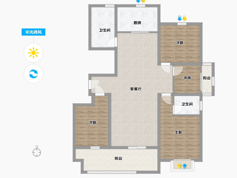 山东省-临沂市-史丹利十里江湾-122.00-户型库-采光通风