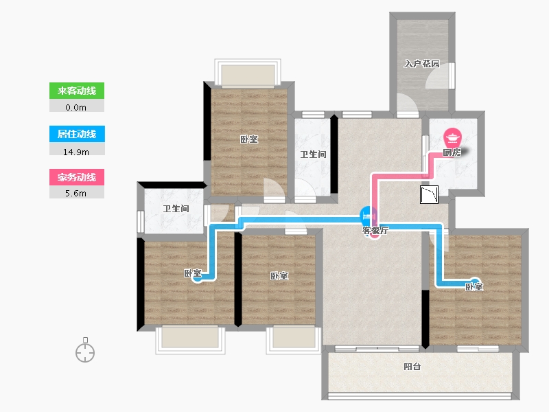 湖北省-黄石市-金茂·观澜府-106.99-户型库-动静线