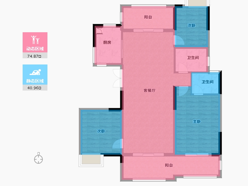 湖南省-湘潭市-湾田九华湖壹号-104.78-户型库-动静分区