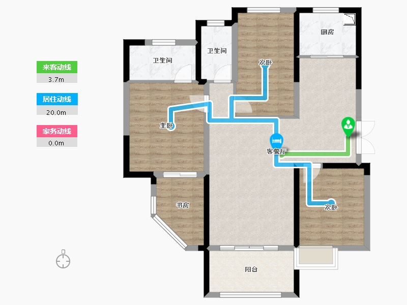 湖南省-湘潭市-湘潭万达广场（万达华府）-99.69-户型库-动静线