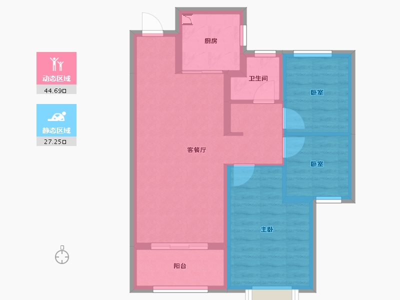 福建省-厦门市-首开龙湖春江彼岸-63.58-户型库-动静分区