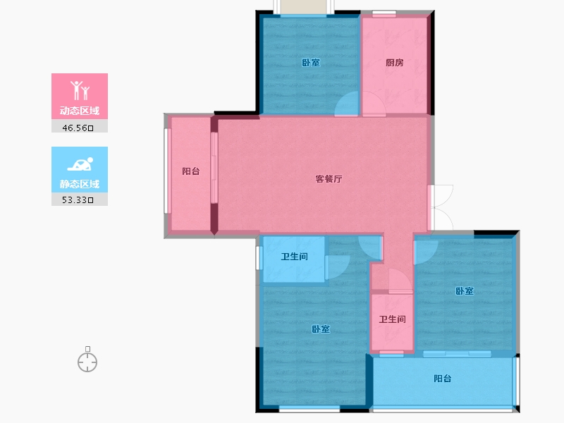 湖北省-十堰市-中瑞领航城二期-90.76-户型库-动静分区