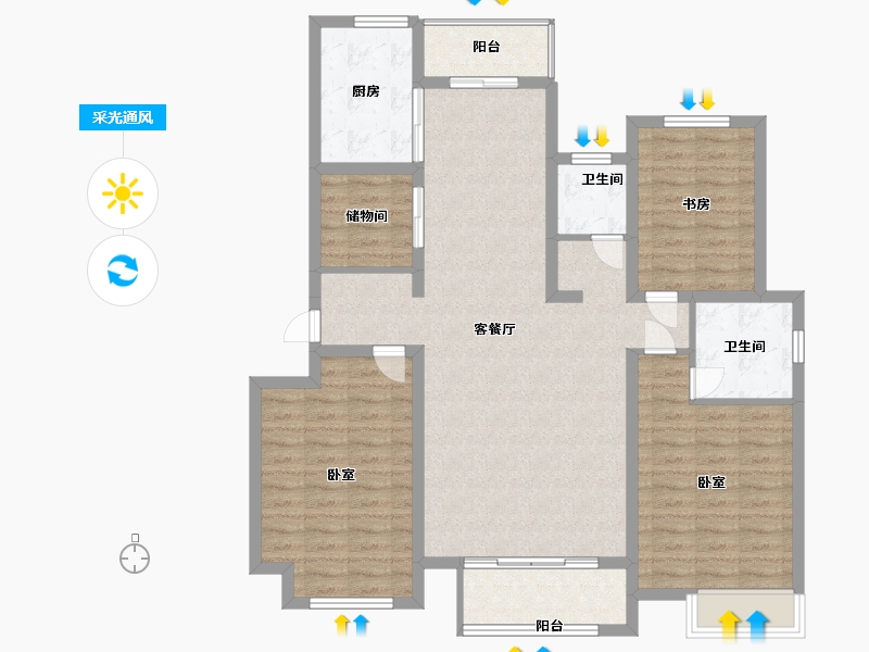 河南省-许昌市-建业北海森林半岛-112.20-户型库-采光通风