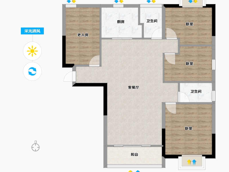 湖北省-十堰市-东方一品-98.81-户型库-采光通风